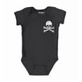thumbnail image 1 of Shop4Ever Distressed Skull and Crossbones Pocket Size Baby's Bodysuit Infant Cotton Romper 24 Months Black, 1 of 5