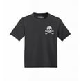 thumbnail image 1 of Shop4Ever Distressed Skull and Crossbones Pocket Size Toddler's Cotton T-Shirt 5T/6T Black, 1 of 6