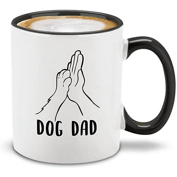 Shop4Ever® Dog Dad High Five Man's Best Friend Funny Ceramic Coffee Mug Tea Cup (11 oz.)