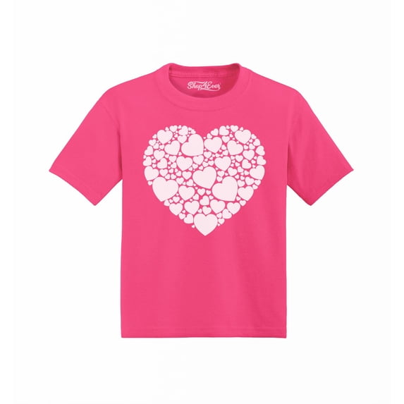 Shop4Ever Heart Cloud Toddler's Cotton T-Shirt 3T Hot Pink