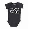 thumbnail image 1 of Shop4Ever I'm Just Here for the Snacks Funny Baby's Bodysuit Infant Cotton Romper 24 Months Black, 1 of 5