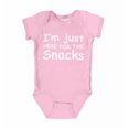 thumbnail image 1 of Shop4Ever I'm Just Here for the Snacks Funny Baby's Bodysuit Infant Cotton Romper 6 Months Pink, 1 of 5