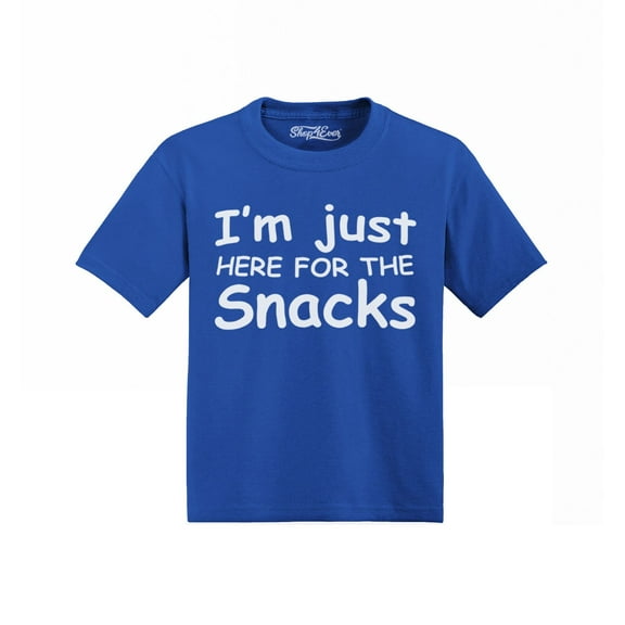 Shop4Ever I'm Just Here for the Snacks Funny Toddler's Cotton T-Shirt 2T Royal Blue