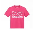 thumbnail image 1 of Shop4Ever I'm Just Here for the Snacks Funny Toddler's Cotton T-Shirt 4T Hot Pink, 1 of 6