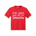 thumbnail image 1 of Shop4Ever I'm Just Here for the Snacks Funny Toddler's Cotton T-Shirt 5T/6T Red, 1 of 6