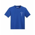 thumbnail image 1 of Shop4Ever Jesus Cross Cursive Script Pocket Size Toddler's Cotton T-Shirt 2T Royal Blue, 1 of 6