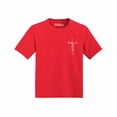 thumbnail image 1 of Shop4Ever Jesus Cross Cursive Script Pocket Size Toddler's Cotton T-Shirt 4T Red, 1 of 6