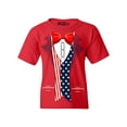 thumbnail image 1 of Shop4Ever Kids 4th of July USA Tuxedo American Flag Costume Graphic Child's Youth T-Shirt Large Red, 1 of 4
