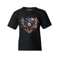 thumbnail image 1 of Shop4Ever Kids American Bald Eagle USA Flag Graphic Child's Youth T-Shirt Large Black, 1 of 4