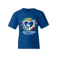 thumbnail image 1 of Shop4Ever Kids Autism Awareness Hands Puzzle Heart Graphic Child's Youth T-Shirt X-Large Royal Blue, 1 of 4