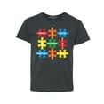 thumbnail image 1 of Shop4Ever Kids Autism Awareness Puzzle Pieces with Words Graphic Child's Youth T-Shirt Large Dark Heather, 1 of 4