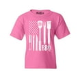 thumbnail image 1 of Shop4Ever Kids BBQ American Flag USA Grill Cook Graphic Child's Youth T-Shirt X-Small Azalea Pink, 1 of 4