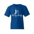 thumbnail image 1 of Shop4Ever Kids Basketball Player Slam Dunk Heartline Heartbeat Graphic Child's Youth T-Shirt Medium Royal Blue, 1 of 4