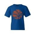 thumbnail image 1 of Shop4Ever Kids Basketball Word Cloud Orange Ball Silhouette Graphic Child's Youth T-Shirt Medium Royal Blue, 1 of 4