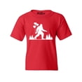 thumbnail image 1 of Shop4Ever Kids Big Foot with Heart Balloons Graphic Child's Youth T-Shirt Medium Red, 1 of 4
