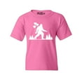 thumbnail image 1 of Shop4Ever Kids Big Foot with Heart Balloons Graphic Child's Youth T-Shirt X-Small Azalea Pink, 1 of 4