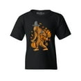 thumbnail image 1 of Shop4Ever Kids Bigfoot Pilgrim Turkey Pumpkin Thanksgiving Sasquatch Graphic Child's Youth T-Shirt Large Black, 1 of 4