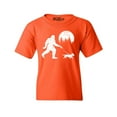 thumbnail image 1 of Shop4Ever Kids  Bigfoot Walking Wiener Dog Funny Sasquatch Dachshund Graphic Child's Youth T-Shirt X-Large Orange, 1 of 4