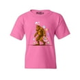thumbnail image 1 of Shop4Ever Kids Bigfoot with Easter Basket and Eggs Funny Graphic Child's Youth T-Shirt Large Azalea Pink, 1 of 4
