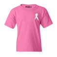 thumbnail image 1 of Shop4Ever Kids Breast Cancer Awareness Ribbon Pocket Size Graphic Child's Youth T-Shirt Medium Azalea Pink, 1 of 4