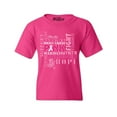 thumbnail image 1 of Shop4Ever Kids Breast Cancer Support Fight Ribbon Awareness Graphic Child's Youth T-Shirt Small Heliconia Pink, 1 of 4