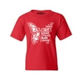 thumbnail image 1 of Shop4Ever Kids Butterfly Verse I Can Do All Things Through Christ Graphic Child's Youth T-Shirt X-Large Red, 1 of 4