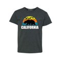 thumbnail image 1 of Shop4Ever Kids California State Bear Mountains Retro Horizon Graphic Child's Youth T-Shirt Medium Dark Heather, 1 of 4