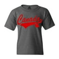 thumbnail image 1 of Shop4Ever Kids Canada Red with Leaf Canadian Flag Graphic Child's Youth T-Shirt X-Large Dark Heather, 1 of 4