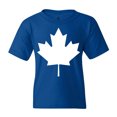 thumbnail image 1 of Shop4Ever Kids Canada White Leaf Proud Canadian Flag Graphic Child's Youth T-Shirt Large Royal Blue, 1 of 4