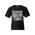 thumbnail image 1 of Shop4Ever Kids Christmas Baking Team WHITE Graphic Child's Youth T-Shirt Medium Black, 1 of 4