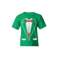 thumbnail image 1 of Shop4Ever Kids Classic Red Bow Tie Tuxedo Suit Party Costume Graphic Child's Youth T-Shirt Large Irish Green, 1 of 4