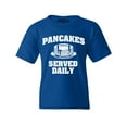 thumbnail image 1 of Shop4Ever Kids Distressed Pancakes Served Daily Funny Football Graphic Child's Youth T-Shirt Medium Royal Blue, 1 of 4