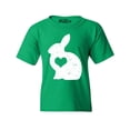 thumbnail image 1 of Shop4Ever Kids Easter Bunny Rabbit with Heart Graphic Child's Youth T-Shirt X-Small Irish Green, 1 of 4