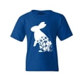 thumbnail image 1 of Shop4Ever Kids Easter Bunny Rabbit with Spring Flowers  Graphic Child's Youth T-Shirt Large Royal Blue, 1 of 4