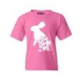 thumbnail image 1 of Shop4Ever Kids Easter Bunny Rabbit with Spring Flowers  Graphic Child's Youth T-Shirt Small Azalea Pink, 1 of 4