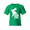 thumbnail image 1 of Shop4Ever Kids Easter Bunny Rabbit with Spring Flowers  Graphic Child's Youth T-Shirt Small Irish Green, 1 of 4