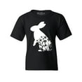 thumbnail image 1 of Shop4Ever Kids Easter Bunny Rabbit with Spring Flowers  Graphic Child's Youth T-Shirt X-Small Black, 1 of 4