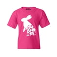 thumbnail image 1 of Shop4Ever Kids Easter Bunny Rabbit with Spring Flowers  Graphic Child's Youth T-Shirt X-Small Heliconia Pink, 1 of 4
