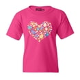 thumbnail image 1 of Shop4Ever Kids Easter Heart Bunny Carrot Daisy Spring Cluster Graphic Child's Youth T-Shirt Large Heliconia Pink, 1 of 4