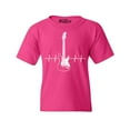 thumbnail image 1 of Shop4Ever Kids Electric Guitar Heartbeat Musician Graphic Child's Youth T-Shirt Medium Heliconia Pink, 1 of 4