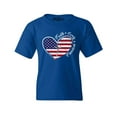 thumbnail image 1 of Shop4Ever Kids Faith Family Freedom American Flag Heart USA Graphic Child's Youth T-Shirt Medium Royal Blue, 1 of 4