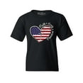 thumbnail image 1 of Shop4Ever Kids Faith Family Freedom American Flag Heart USA Graphic Child's Youth T-Shirt X-Small Black, 1 of 4