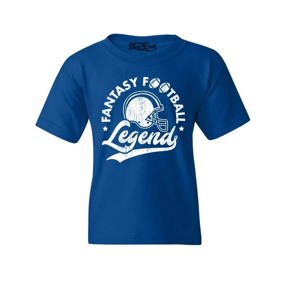 Shop4Ever Kids Fantasy Football Legend Graphic Child's Youth T-Shirt Medium Royal Blue
