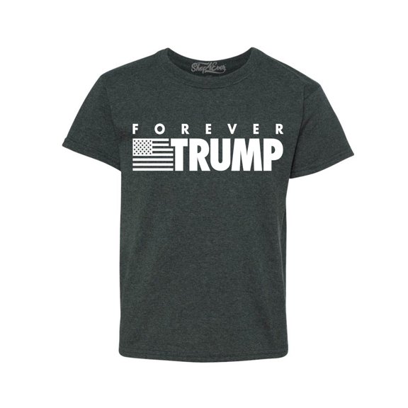 Shop4Ever Kids Forever Trump Graphic Child's Youth T-Shirt Small Dark Heather