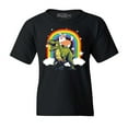 thumbnail image 1 of Shop4Ever Kids Funny Corgi Riding Dinosaur and Rainbow Graphic Child's Youth T-Shirt X-Large Black, 1 of 4