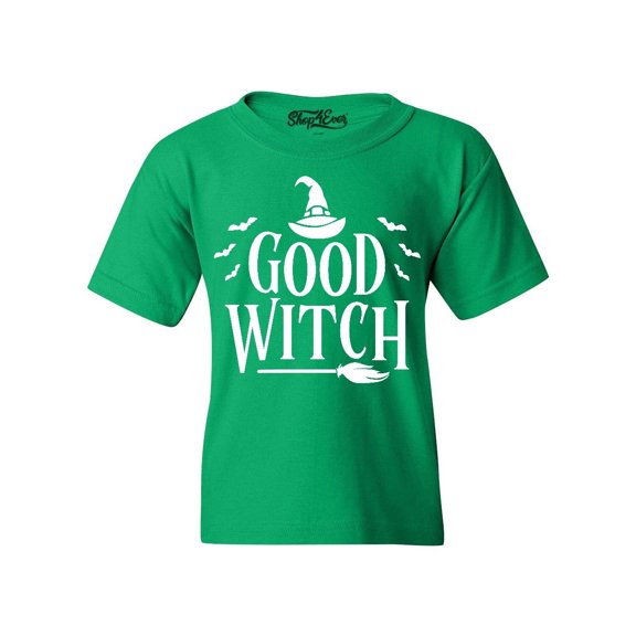 Shop4Ever Kids Good Witch "White" Halloween Costume Graphic Child's Youth T-Shirt Large Irish Green