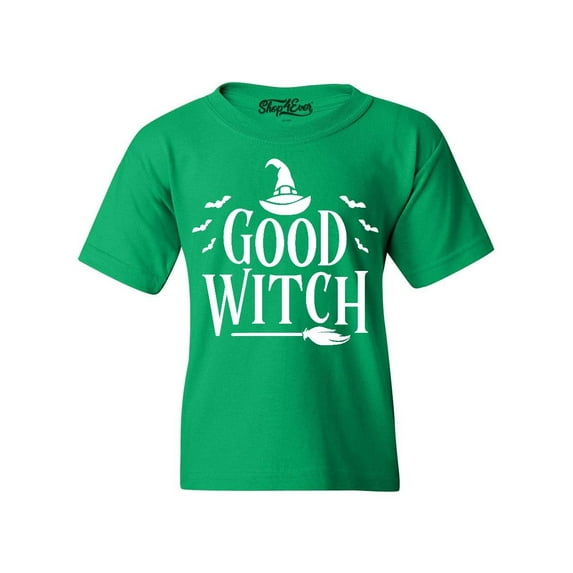 Shop4Ever Kids Good Witch "White" Halloween Costume Graphic Child's Youth T-Shirt X-Small Irish Green