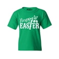 thumbnail image 1 of Shop4Ever Kids Happy Easter With Cross Graphic Child's Youth T-Shirt Small Irish Green, 1 of 4