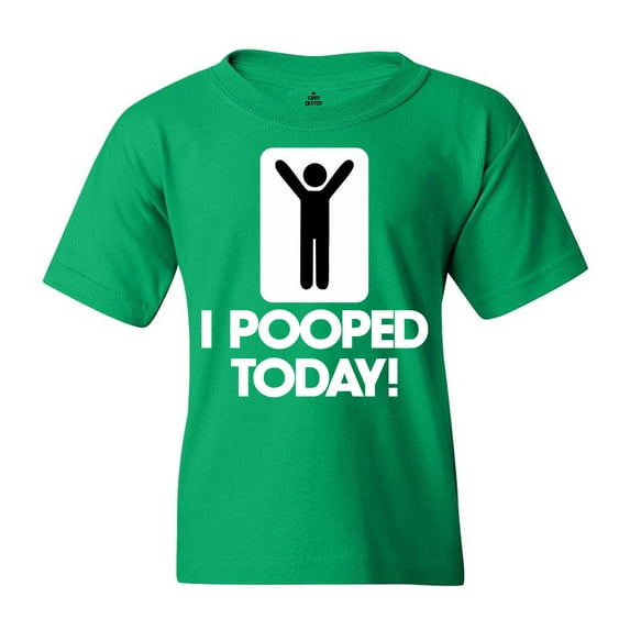 Shop4Ever Kids I Pooped Today Funny Poop Graphic Child's Youth T-Shirt Medium Irish Green