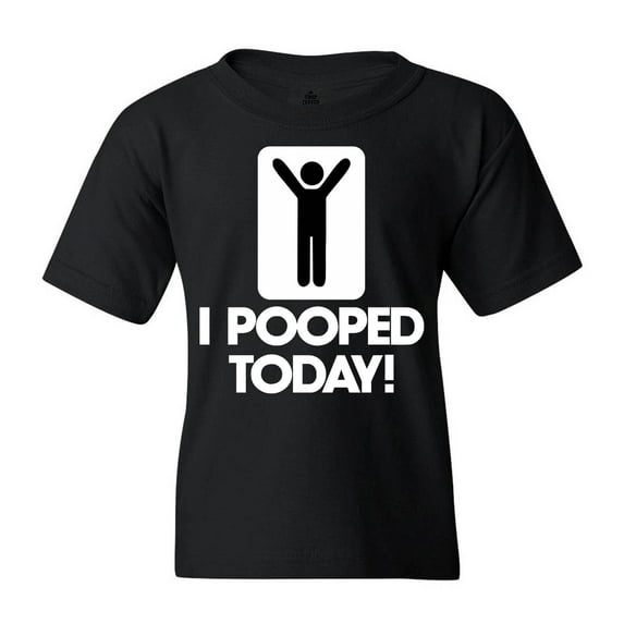 Shop4Ever Kids I Pooped Today Funny Poop Graphic Child's Youth T-Shirt X-Large Black